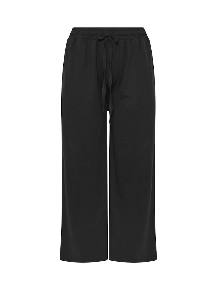 Yours Curve Black Wide Leg Joggers - Image 5 of 5 Yours Curve Black Wide Leg Joggers - Image 5 of 5