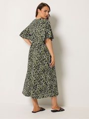 Yours Curve Black Wrap Front Dress - Image 3 of 5