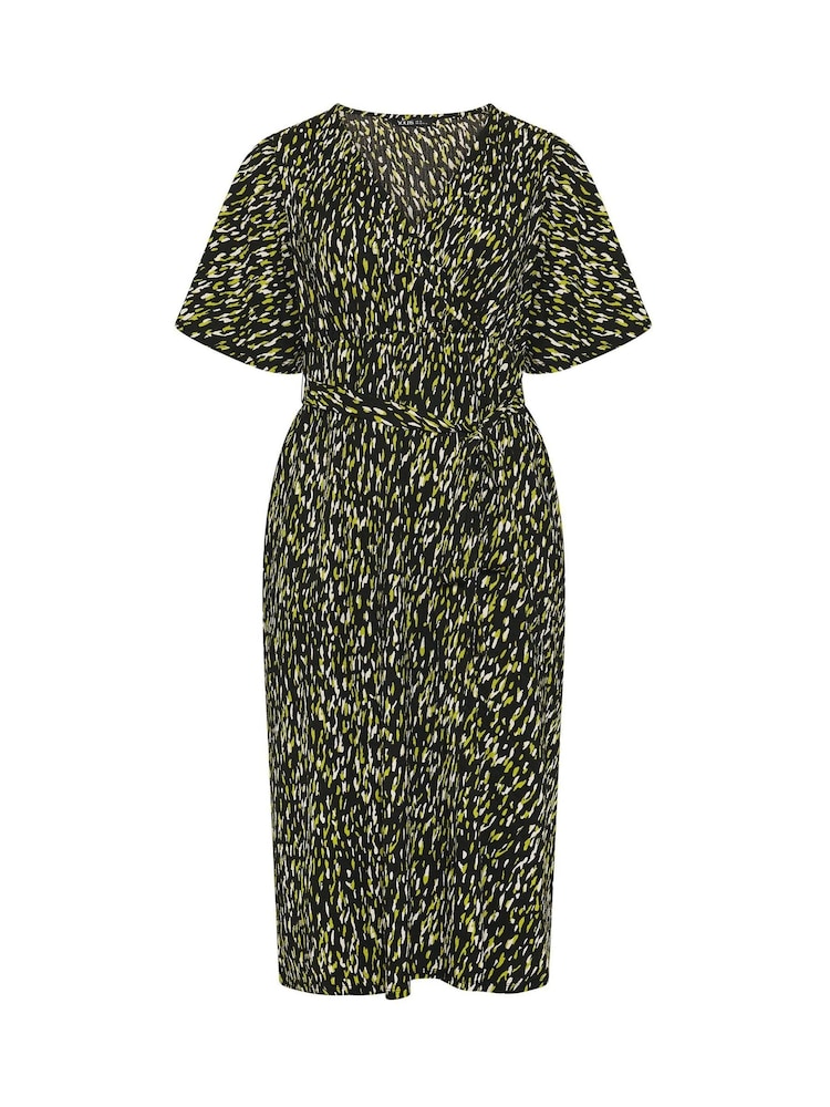 Yours Curve Black Wrap Front Dress - Image 5 of 5