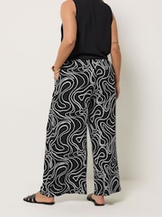 Yours Curve Black Wide Leg Trousers - Image 3 of 5