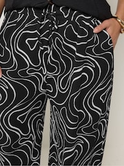 Yours Curve Black Wide Leg Trousers - Image 4 of 5