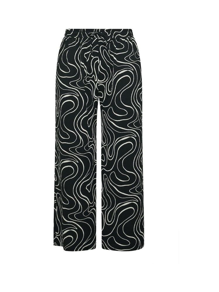 Yours Curve Black Wide Leg Trousers - Image 5 of 5