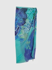 River Island Blue Orchid Print Maxi Skirt - Image 4 of 4