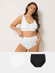 Yours Curve Black Seamless Light Control Full Briefs 2 Pack - Image 1 of 9