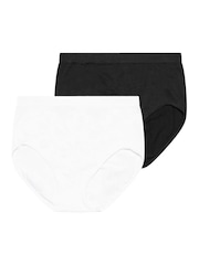 Yours Curve Black Seamless Light Control Full Briefs 2 Pack - Image 6 of 9