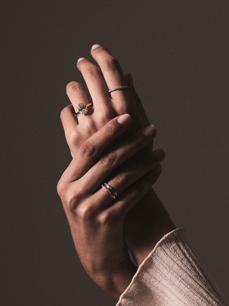 The Diamond Store Gold Lab Diamond Half Eternity Wave Ring 0.05ct in 18K Gold Vermeil - Image 4 of 4