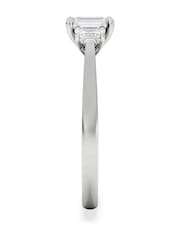 The Diamond Store Silver Evoke 3 Stone Emerald Cut Lab Diamond Ring 0.50ct in 925 Sterling Silver - Image 3 of 5