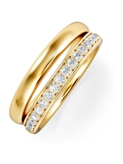 The Diamond Store Gold Duo Curve Stacking Lab Diamond Ring 0.26ct in 9K Gold - Image 1 of 5