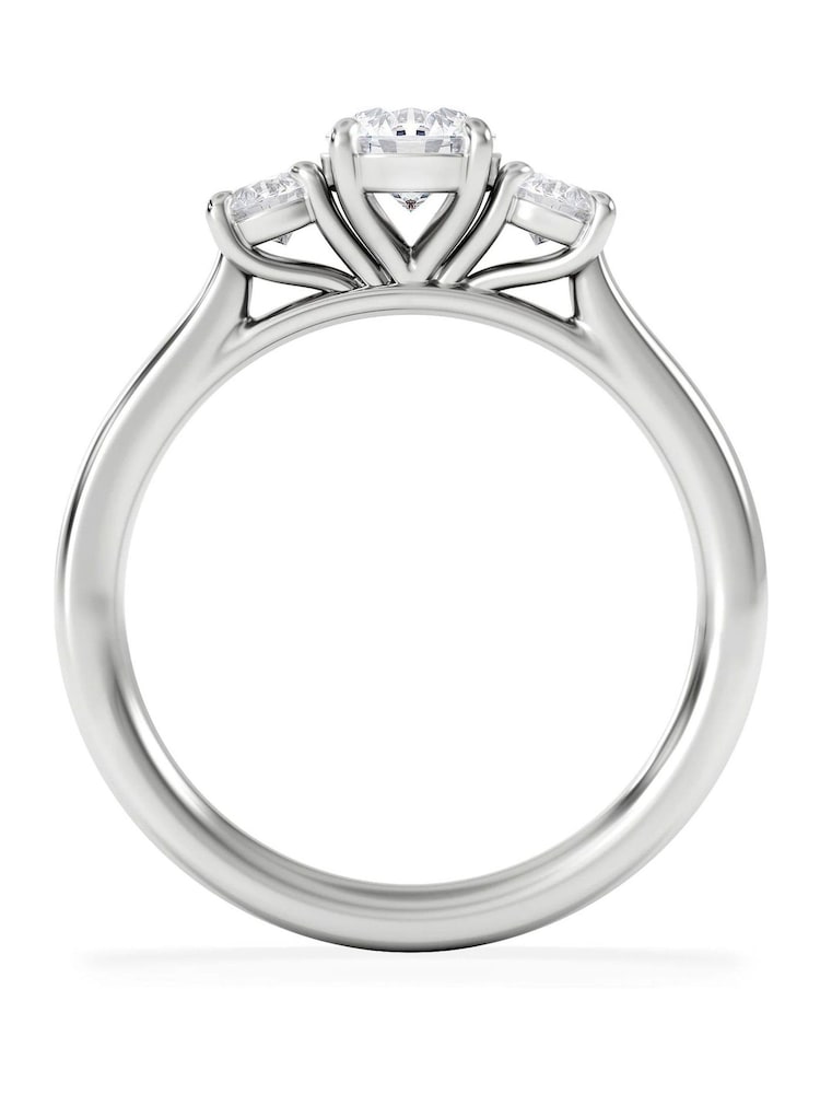 The Diamond Store Silver Evoke 3 Stone Round Cut Lab Diamond Ring 0.50ct in 925 Sterling Silver - Image 2 of 5