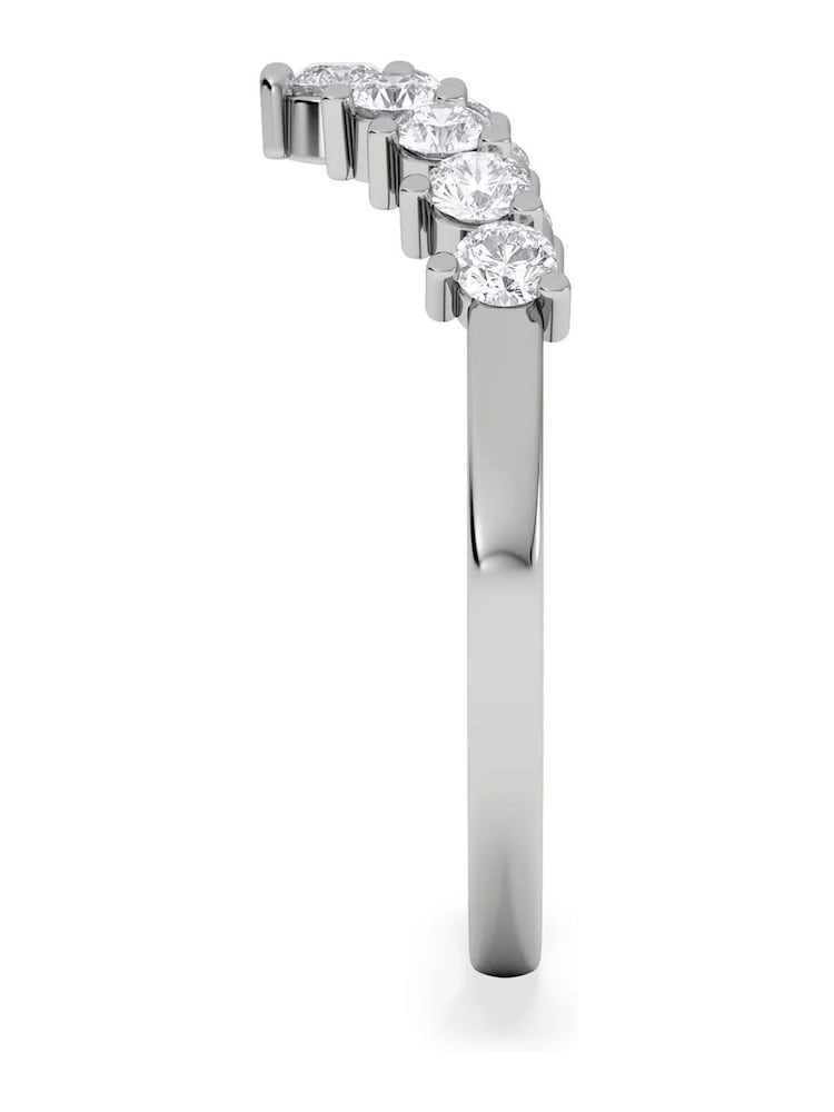 The Diamond Store Silver 0.50ct Lab Diamond Wishbone Ring H/Si Quality in 9K White Gold - Image 2 of 6