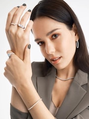 The Diamond Store Silver 0.50ct Lab Diamond Wishbone Ring H/Si Quality in 9K White Gold - Image 5 of 6