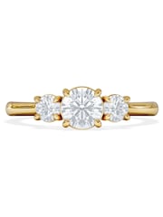 The Diamond Store Gold Evoke 3 Stone Round Cut Lab Diamond Ring 0.50ct in 18K Gold Vermeil - Image 3 of 6