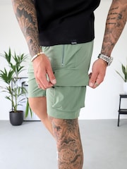 CAPO Green Lightweight Cargo Shorts - Image 4 of 6