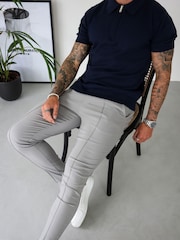 CAPO Egyptian Cotton Short Sleeve Zip Polo Shirt - Imagen 3 de 5