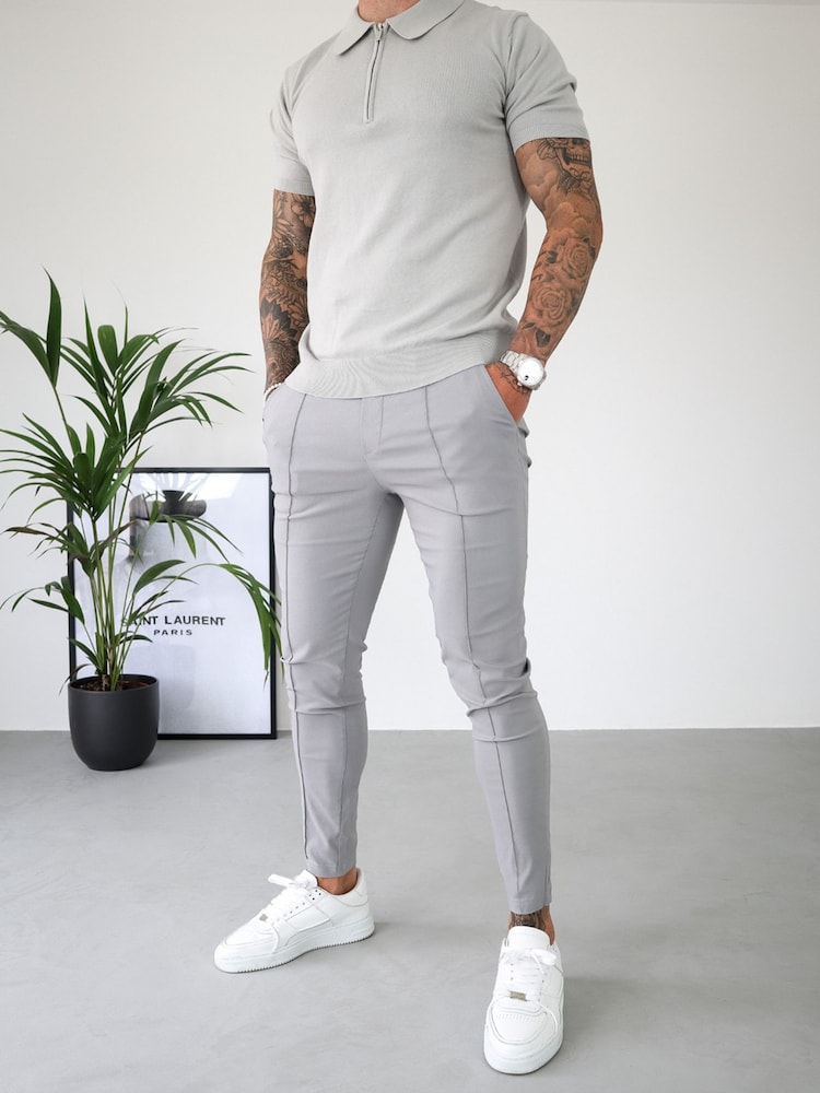 CAPO Natural Egyptian Cotton Short Sleeve Zip Polo Shirt - Image 2 of 6