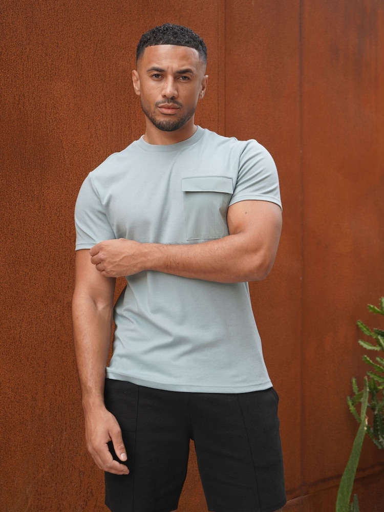 CAPO Blue Cargo Pocket T-Shirt - Image 1 of 4