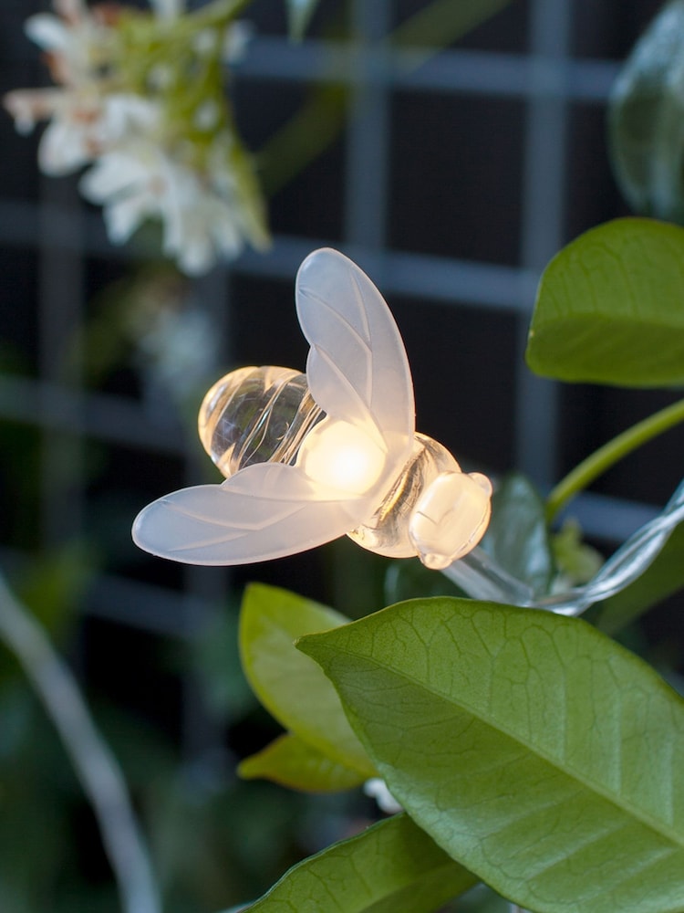 Lights4fun Clear 20 Bee LED Solar Fairy Lights - Image 1 of 3