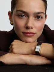 D.Louise Gold Tone Classic Leather Rectangle Watch - Image 2 of 2