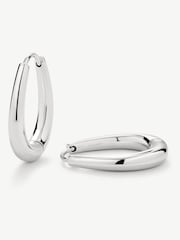 D.Louise Silver Tone Tapered Oval Hoops - Image 1 of 2