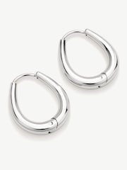 D.Louise Silver Tone Tapered Oval Hoops - Image 2 of 2