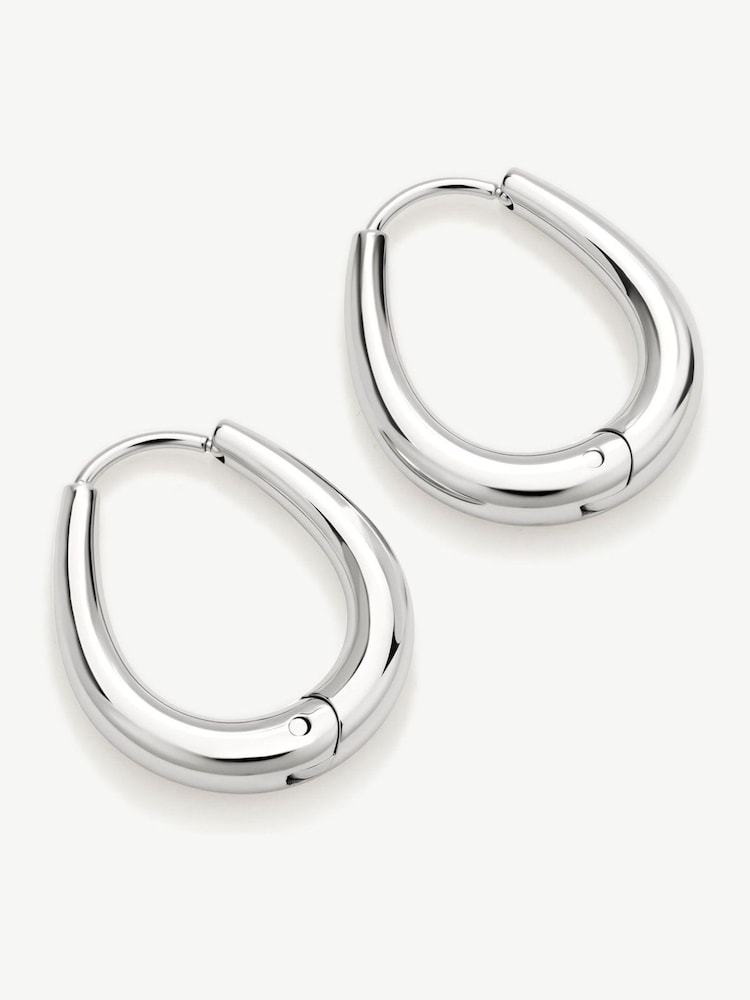 D.Louise Silver Tone Tapered Oval Hoops - Image 2 of 2