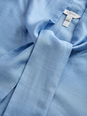 Світло-блакитний - N. Premium Scarf Detail V-Neck Blouse - Image 3 of 3