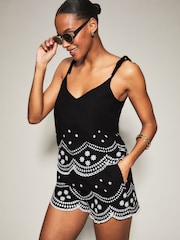 KBX Black Broderie Cami Set - Image 1 of 6
