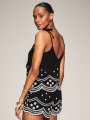 KBX Black Broderie Cami Set - Image 2 of 6
