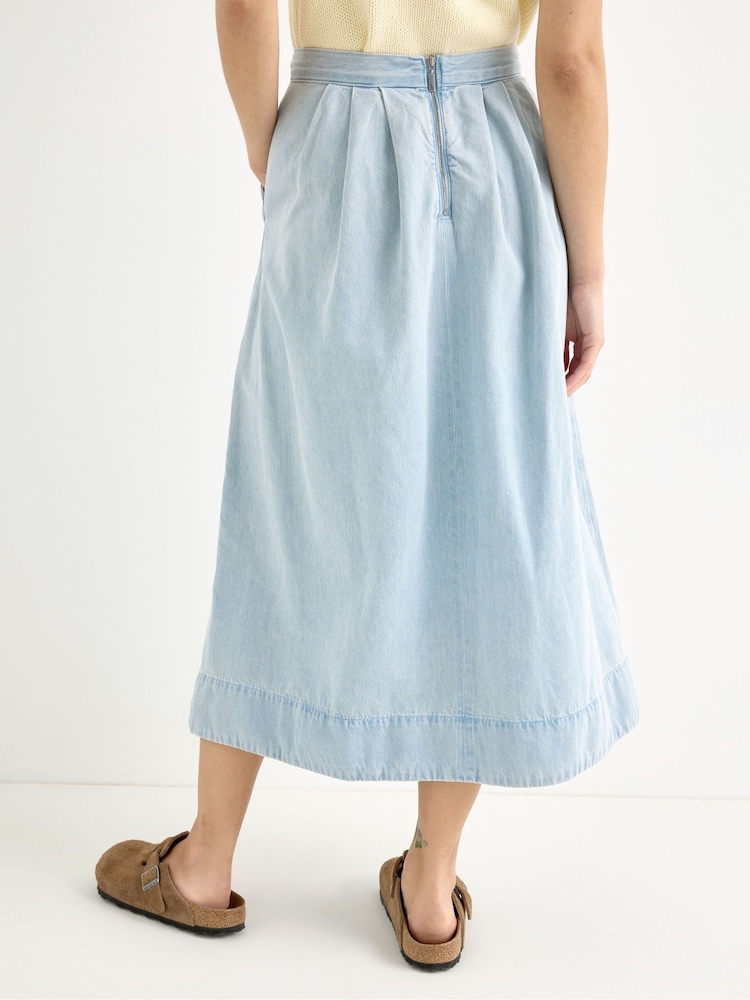 Oliver Bonas Light Blue Denim Midi Skirt - صورة 2 من 7