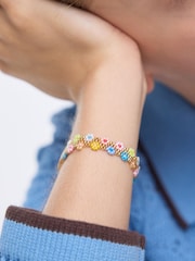 Oliver Bonas Gold Tone Nora Beaded Flower Friendship Bracelet - Image 4 of 4