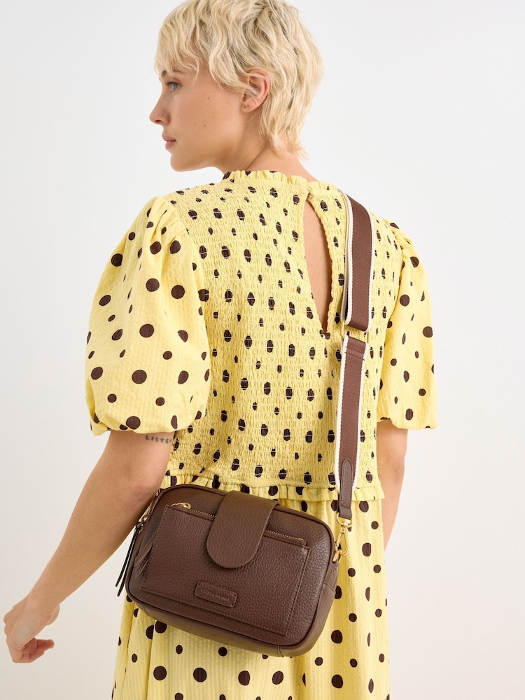 Oliver Bonas Brown Charlee Chocolate Brown Crossbody Bag - Image 7 of 7 Oliver Bonas Brown Charlee Chocolate Brown Crossbody Bag - Image 7 of 7