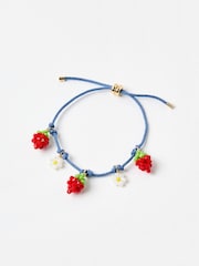 Oliver Bonas Red Suzy Strawberry Cord Bracelet - Image 1 of 3