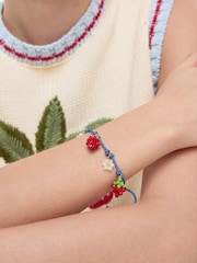 Oliver Bonas Red Suzy Strawberry Cord Bracelet - Image 3 of 3