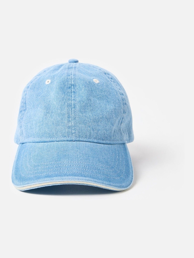 Oliver Bonas Blue Light Blue Denim Cap Hat - Image 1 of 4 Oliver Bonas Blue Light Blue Denim Cap Hat - Image 1 of 4