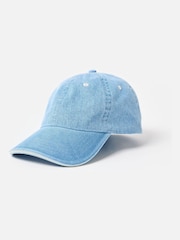 Oliver Bonas Blue Light Blue Denim Cap Hat - Image 2 of 4