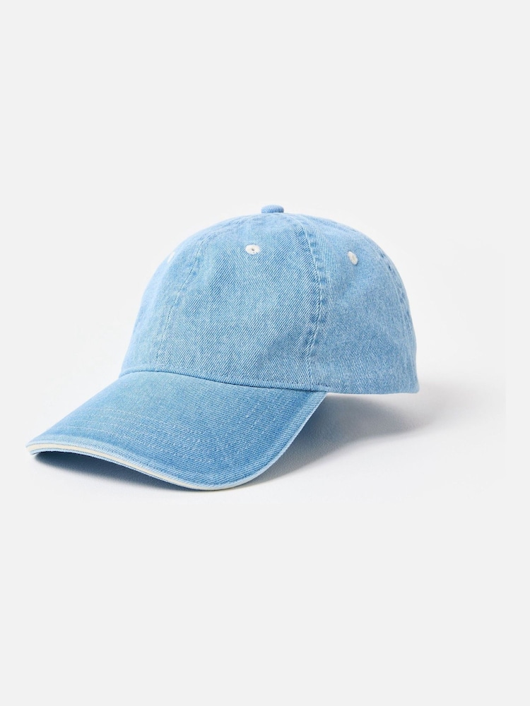 Oliver Bonas Blue Light Blue Denim Cap Hat - Image 2 of 4 Oliver Bonas Blue Light Blue Denim Cap Hat - Image 2 of 4