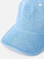 Oliver Bonas Blue Light Blue Denim Cap Hat - Image 4 of 4