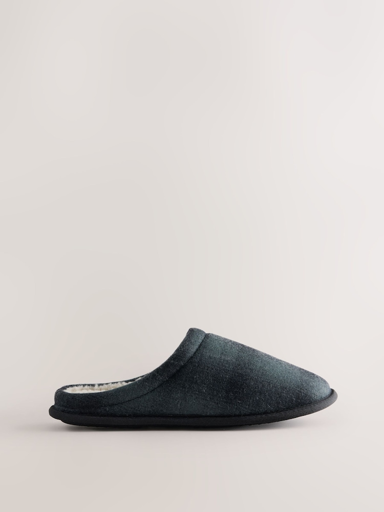 Grey Buffalo Check Mule Slippers - Image 2 of 5 Grey Buffalo Check Mule Slippers - Image 2 of 5