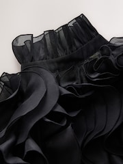 CERENE Catherine Black Dramatic Ruffle Long Sleeve Organza Blouse - Image 6 of 11
