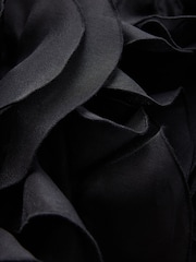 CERENE Catherine Black Dramatic Ruffle Long Sleeve Organza Blouse - Image 7 of 11