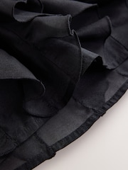 CERENE Catherine Black Dramatic Ruffle Long Sleeve Organza Blouse - Image 9 of 11