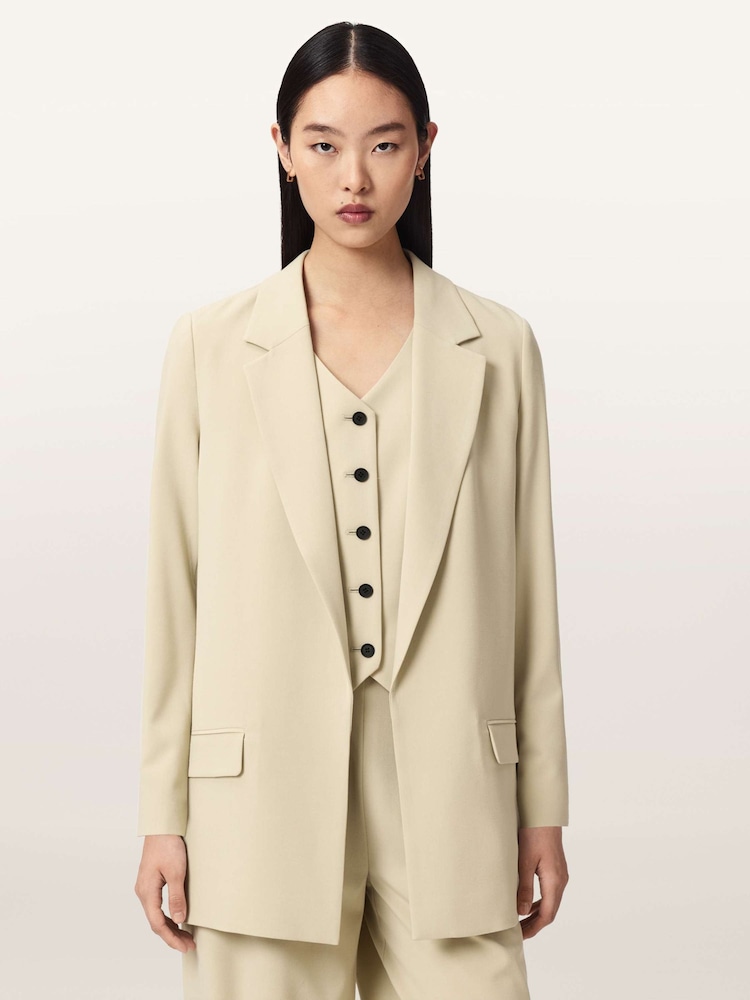 AllSaints Cream Aleida Tri Blazer - Image 1 of 3