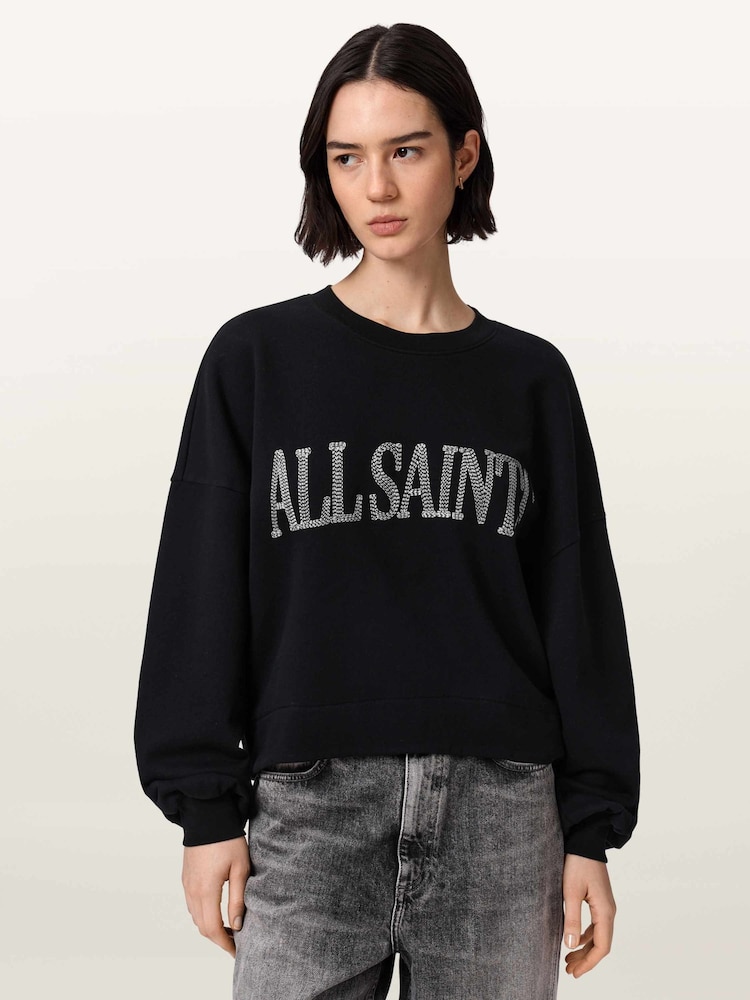 AllSaints Black Dash Lila Sweatshirt - Image 2 of 8 AllSaints Black Dash Lila Sweatshirt - Image 2 of 8