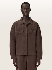 AllSaints Brown Korten Shacket - Image 1 of 7
