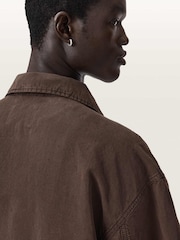 AllSaints Brown Korten Shacket - Image 3 of 7