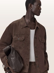 AllSaints Brown Korten Shacket - Image 4 of 7