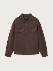 AllSaints Brown Korten Shacket - Image 7 of 7