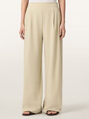 AllSaints Cream Aleida Wide Leg Trousers - Image 1 of 7