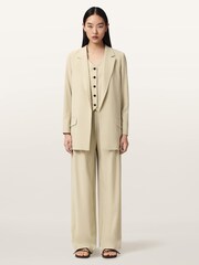 AllSaints Cream Aleida Wide Leg Trousers - Image 2 of 7