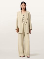 AllSaints Cream Aleida Wide Leg Trousers - Image 5 of 7